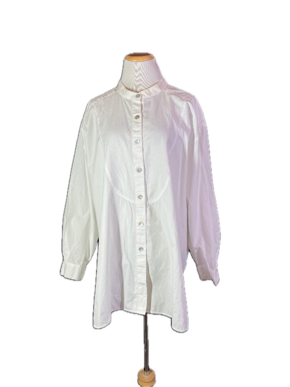 Vintage Anne Fontaine 2 Plus Size 20W Button-Up Long Sleeve Tuxedo Shirt *Flaws